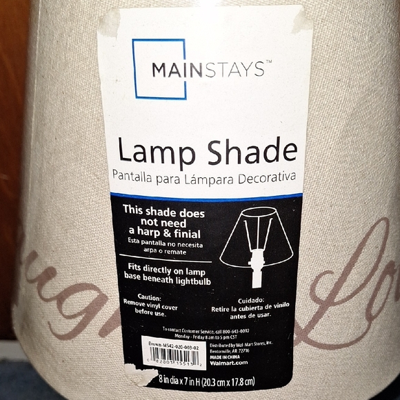 Mainstays Bronze Lamp with Beige Shade - Picture 2 of 4